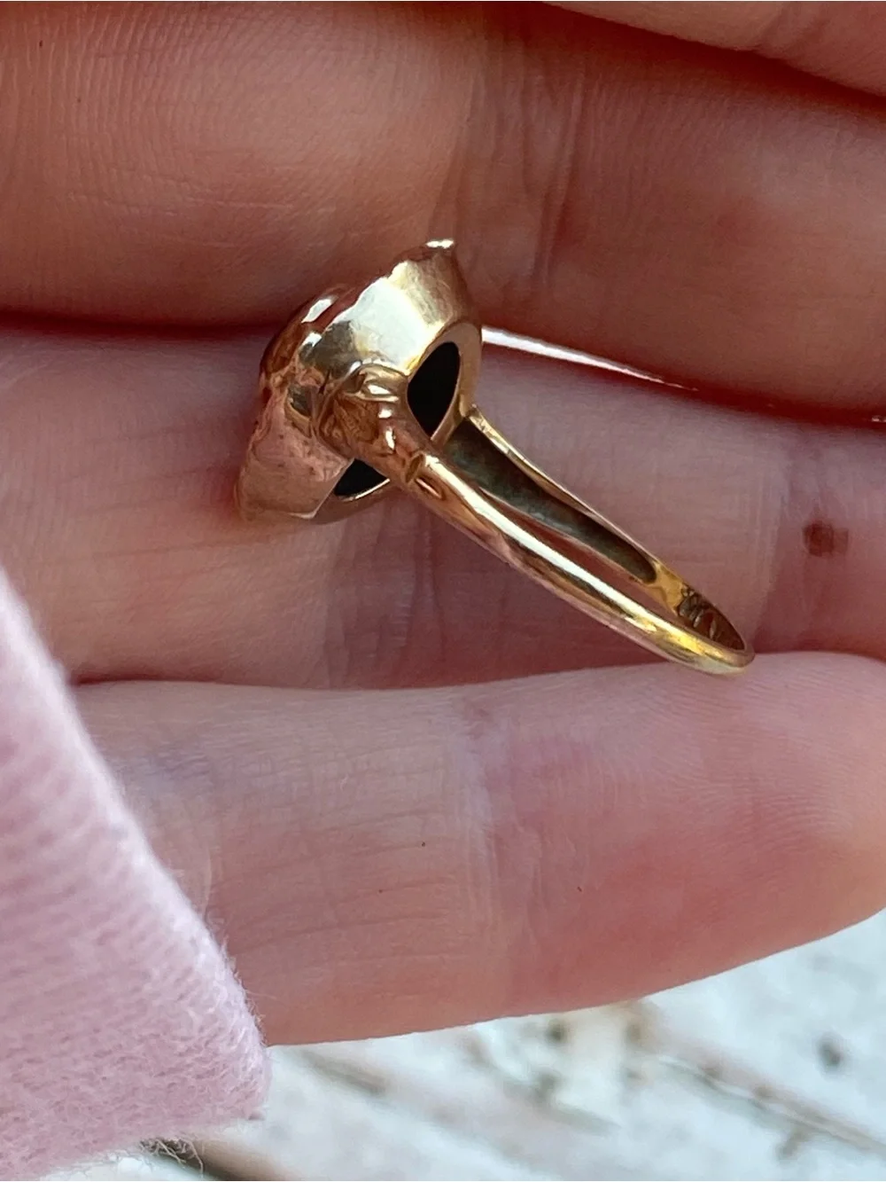 Antique Yellow Gold & Rose Gold Aquamarine Cocktail Ring